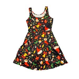 Huhot Dress Women's M Black  Lightweight Stretch Christmas Holidays